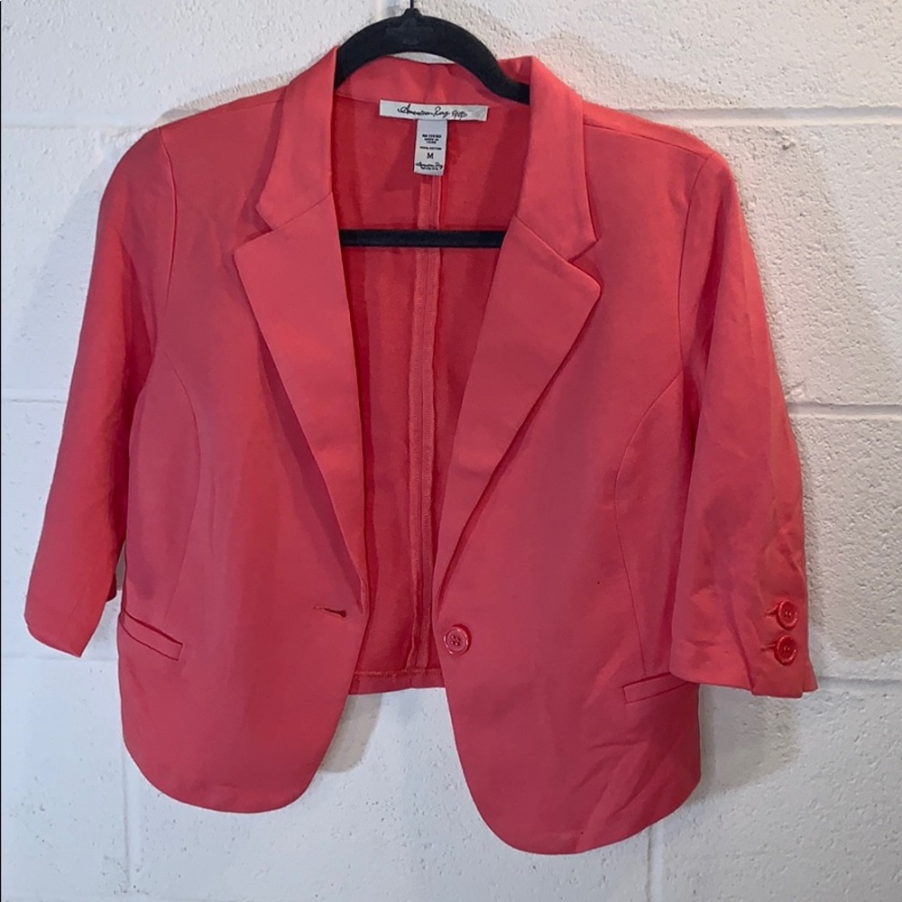 AMERICAN RAG Coral Crop Blazer